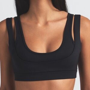 NWT NIKE X SKIMS 2 PACK - BLACK & COCOA Black Double Strap Sports Bra